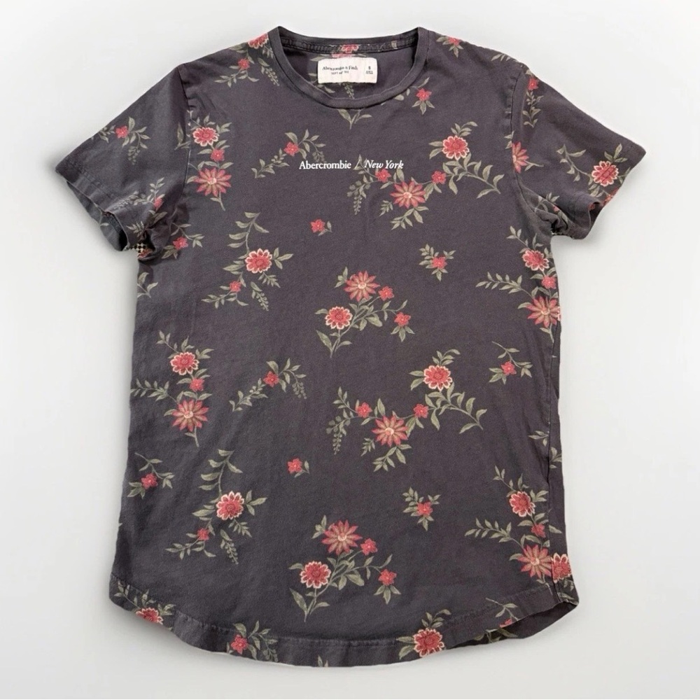 Vintage Abercrombie & Fitch Women’s Floral Baby Tee T-shirt Small Y2K Preppy